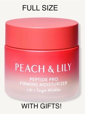 🍑 Peach & Lily Peptide Pro Firming Moisturizer, FULL SIZE with 3 Piece Gift NWT